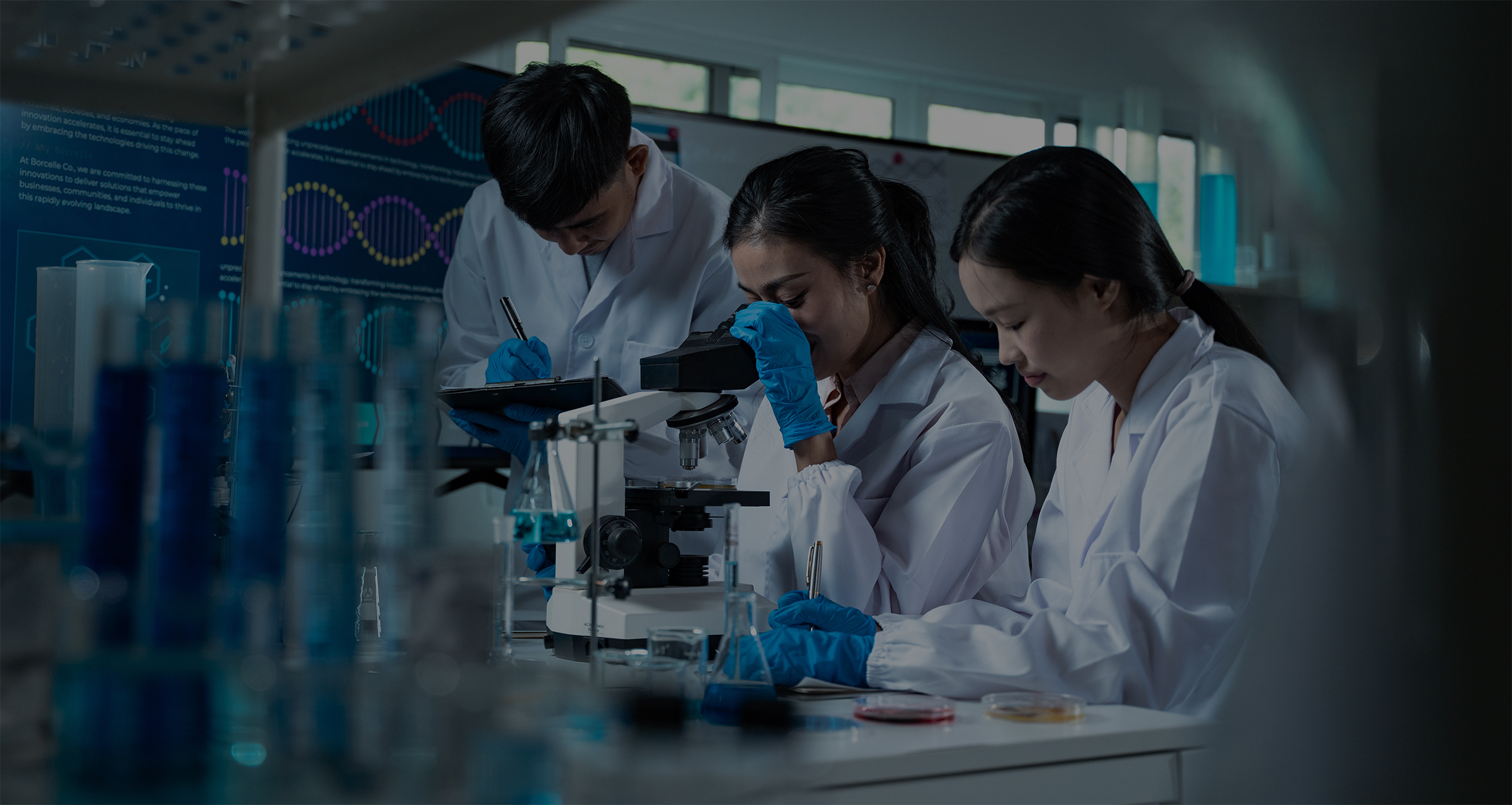 Young scientists working in a laboratory