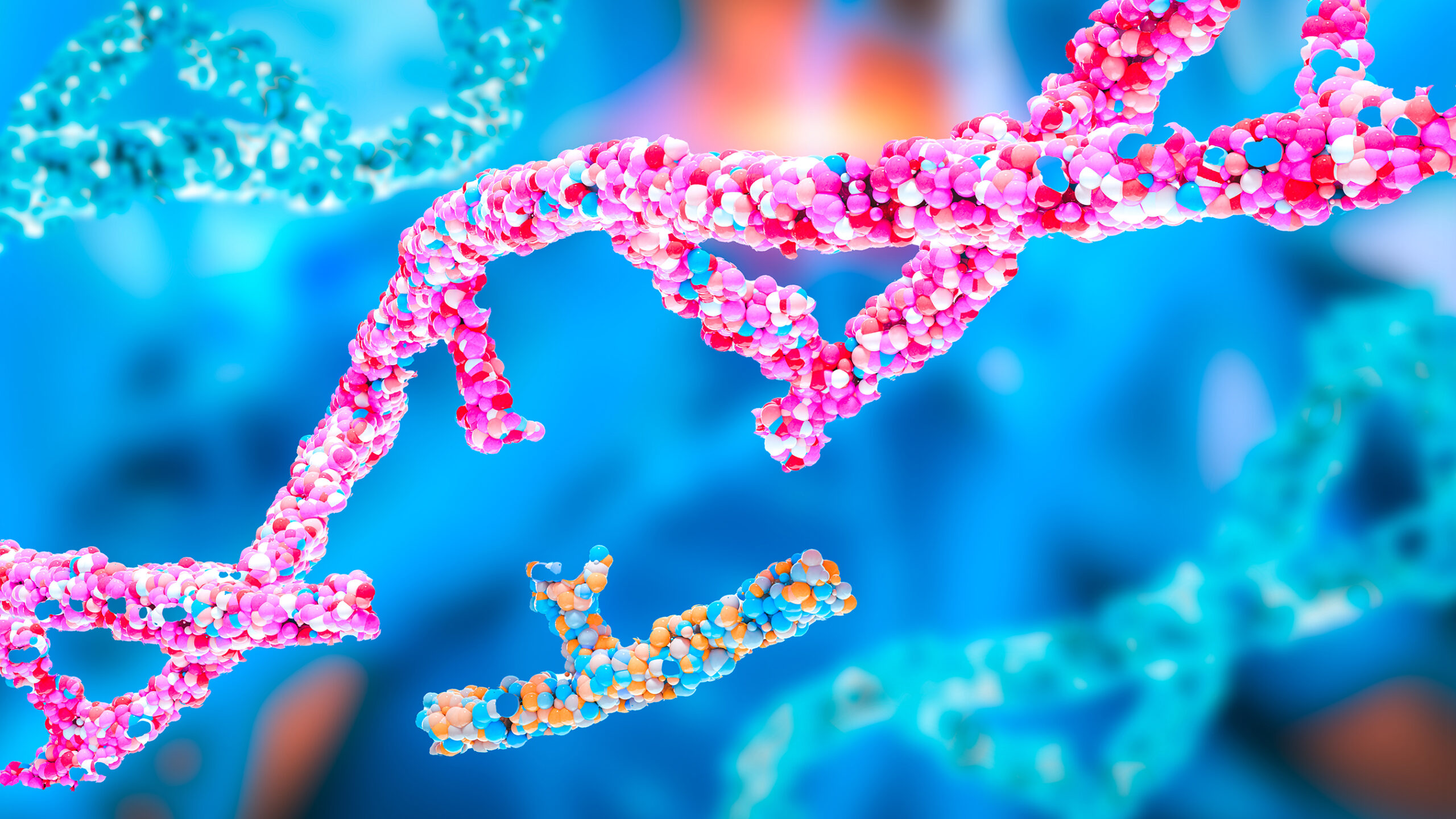Conceptual illustration of DNA gene editing